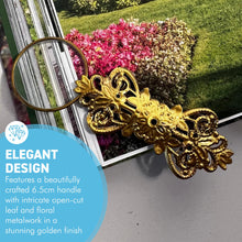 Load image into Gallery viewer, Handy Gold Magnifying Glass with leaf pattern, Elegant Handheld Magnifier for reading