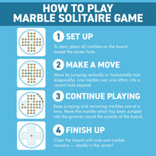 Load image into Gallery viewer, 30cm Diameter 𝗪𝗢𝗢𝗗𝗘𝗡 𝗦𝗢𝗟𝗜𝗧𝗔𝗜𝗥𝗘 𝗚𝗔𝗠𝗘 Board with Solid Wooden Marbles – Classic Strategy Board Game, Family Game, Unique Home Decor