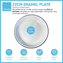 Load image into Gallery viewer, 22CM WHITE ENAMEL DINNER PLATE | Pasta and Rice plate | Enamel plate | Single plate | Traditional dinner plate | Kitchen plate for pies, sides and dinner | 22cm diameter with 4cm depth
