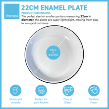Load image into Gallery viewer, 22CM WHITE ENAMEL DINNER PLATE | Pasta and Rice plate | Enamel plate | Single plate | Traditional dinner plate | Kitchen plate for pies, sides and dinner | 22cm diameter with 4cm depth