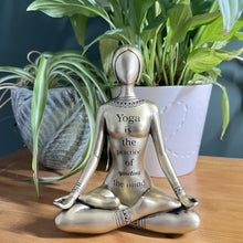Load image into Gallery viewer, Golden Ceramic Yoga Meditation Spiritual Ornament: Tranquillity Through Art - Elevate Your Zen Space