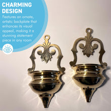 Load image into Gallery viewer, Brass Wall Planters, 2 x Wall Sconce Planters for indoor or outdoor use