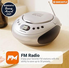 Load image into Gallery viewer, Oakcastle CD250 PORTABLE CD PLAYER BOOMBOX with Bluetooth & FM Radio | Silver