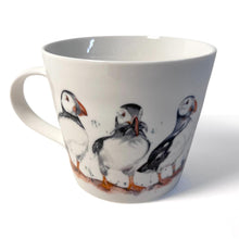 Load image into Gallery viewer, Puffin Trio Mug, 100% Bone China, Gift for Nature Lovers, Coastal Home Decor
