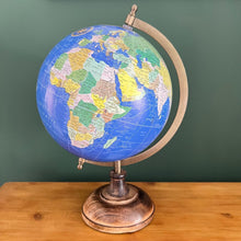 Load image into Gallery viewer, 20cm Globe with Wooden Base & Metal Arc, Rotating Vintage World Globe, Educational Geographic Desktop Accessory