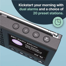 Load image into Gallery viewer, PORTABLE BLUETOOTH DAB/DAB+ RADIO | Rechargeable Battery Pocket Radio with 11 Hours Playback | FM Radio, Dual Alarm, 20 Presets, and Full Colour LED Display | USB, Headphone Jack | Majority Eddington