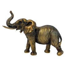 Load image into Gallery viewer, ELEPHANTS ORNAMENT IN ANTIQUE GOLD COLOUR FINISH | Wildlife Statue | Elephants | Ornaments for the Home | Elephant Lover Gift Birthday Friendship Gifts | Wildlife Animal Lover Gift