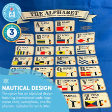Load image into Gallery viewer, Alphabet Apron | 100% cotton | Adjustable Apron | 90cm x 70cm