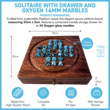 Load image into Gallery viewer, Wooden Solitaire with Drawer for Oxygen Marbles | Travel Games | Strategic & Traditional Games | Perfect for Adults & Family Fun