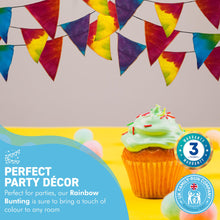 Load image into Gallery viewer, Rainbow colours fabric bunting | 8 flags | 50cm long | Garland for Garden Wedding Birthday Indoor Outdoor Party Decoration Festival | | Bohemian Bunting | Fair Trade