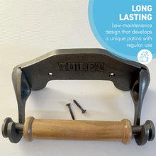 Load image into Gallery viewer, Wall-Mount Cast Iron Paper Holder – Rustic Vintage Bathroom Toilet Roll Holder