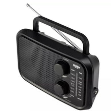 Load image into Gallery viewer, Bush Black Portable FM/AM Radio | Headphone Jack | Telescopic antenna