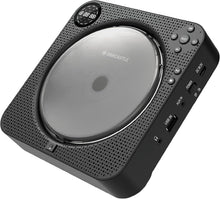 Load image into Gallery viewer, Wall Mountable Portable CD Player with Bluetooth IN and Speakers | Personal Music Player with 12 hours of Playback | Small CD Player with Remote Control, Stand, USB, AUX and FM Radio | Oakcastle CD150