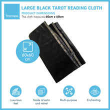 Load image into Gallery viewer, LARGE VELVET BLACK TAROT READING CLOTH | Tablecloth | Tarot cloth | Plain design | Does not distract from readings | 60cm x 60cm