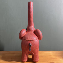 Load image into Gallery viewer, Good Luck Resin Elephant Ornament with Raised Trunk and Leather Look Finish