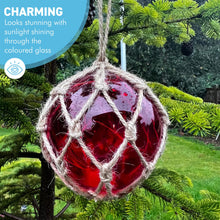 Load image into Gallery viewer, Red Glass Fishing Buoy Tiki Bar Light with LED Lights, Nautical-Style Ornament for Home Decor