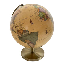 Load image into Gallery viewer, ANTIQUE CREAM GLOBE | Globes of the world | World globe for adults | Earth globe | Desk ornament | Explorers gift | World globe | 25cm (D) x 25cm (W) x 30 cm (H)