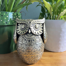 Load image into Gallery viewer, Handcrafted 13 cm Golden Owl Figurine - Polystone Collectible Ornament for Home Decor