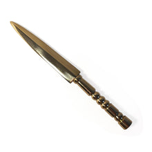Load image into Gallery viewer, Brass Letter Opener with decorative brass handle, Envelope Opener for school, home, or office use