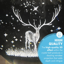 Load image into Gallery viewer, 3D Crystal Ball Night Light USB Lamp, Ludosphere Reindeer Design, Perfect for Home Decor, Gifts, and Mood Lighting