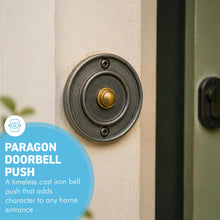 Load image into Gallery viewer, Industrial Style Cast Iron Door Bell Push – Antique Style 80mm Front Door Hardware