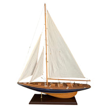 Load image into Gallery viewer, J CLASS WOODEN SAILING YACHT MODEL 76CM | Americaโs Cup Racing Sailboat 97cm High | Nautical Display Ornament | Ideal Gift | Partly Assembled Model Boat Kit