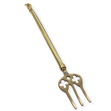 Load image into Gallery viewer, Brass extending fireside toasting fork | Extends to 72cm  | 72 Inches | | Toasting fork for log burners | Toasting fork for open fires