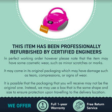 Load image into Gallery viewer, Portable Bluetooth CD Boombox with FM radio | CD, CD-R, CD-RW | 30 Presets | Easy Controls, LED Display, Headphone Jack | OAKCASTLE CD250 (Pink)