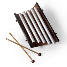 Load image into Gallery viewer, Indonesian style Xylophone with 5 pipes, Traditional wood and metal Percussion Instrument
