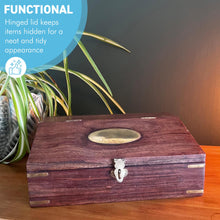 Load image into Gallery viewer, Sheshan Wooden Desktop Organizer with Four Compartments and Hinged Lid – Stylish Storage Box for Office or Home