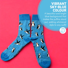 Load image into Gallery viewer, Novelty Puffin Socks, Wildlife Enthusiast Gift, Fun Ankle Socks with Puffin Design