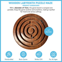 Load image into Gallery viewer, Handcrafted Wooden Labyrinth Puzzle Maze - Educational Brain Teaser Game for Children and Adults