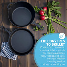 Load image into Gallery viewer, 𝗖𝗔𝗦𝗧 𝗜𝗥𝗢𝗡 𝗦𝗞𝗜𝗟𝗟𝗘𝗧 & 𝗟𝗜𝗗 3.3L – Combo Cooker for Oven, Hob and campfires.