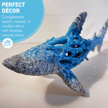 Load image into Gallery viewer, Hand-Painted Large Shark Ornament, 48cm Wide - Cast Resin Nautical Decor Gift for Ocean Lovers
