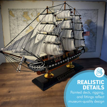 Load image into Gallery viewer, 𝗨𝗦𝗦 𝗖𝗢𝗡𝗦𝗧𝗜𝗧𝗨𝗧𝗜𝗢𝗡 𝗠𝗢𝗗𝗘𝗟 𝗦𝗛𝗜𝗣 – Handcrafted Wooden Tall Ship Replica of Old Ironsides, Historic War of 1812 Naval Display