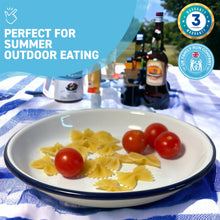 Load image into Gallery viewer, 18CM WHITE ENAMEL DINNER PLATE | Pasta and Rice plate | Enamel plate | Single plate | Traditional dinner plate | Kitchen plate for pies, sides and dinner | 18cm diameter with 3cm depth