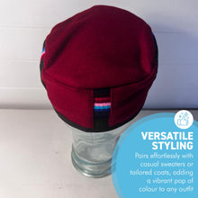 Load image into Gallery viewer, Handmade Nepalese Wool Red Smoking Cap, Lightweight, Stylish, with Traditional Tibetan Accents, Size 60cm, large
