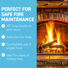 Load image into Gallery viewer, ๐๐๐ฆ๐ง ๐๐ฅ๐ข๐ก ๐๐๐ฅ๐๐ฃ๐๐๐๐ ๐ฃ๐ข๐๐๐ฅ ๐ฐ๐ฌ" ๐๐ซ๐ง๐ฅ๐ ๐๐ข๐ก๐ ๐๐๐ฅ๐ ๐ฃ๐๐ง ๐ง๐ข๐ข๐ | Safe Fire Management | Heat-Resistant | Heavy-Duty Fire Poker for Wood Burner, Stove & Outdoor Fire Pits
