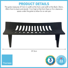 Load image into Gallery viewer, Heavy Duty 16 Inch Grate | Conventional Large Cast Iron Sturdy Fireplace Accessory Fire Coal Log Grate, Metal Black for 16-Inch Grate | Iron Fire Grate for 16-Inch fireback