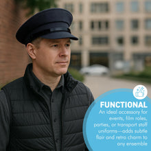 Load image into Gallery viewer, Size 59cm | Large Light Grey Chauffeur Style Peaked Cap | Traditional style ideal for weddings, school proms and special events| Driving Cap | UK size 7 1/4| US size 7 3/8