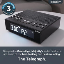 Load image into Gallery viewer, MAJORITY Knapwell | Bluetooth DAB, DAB+ Clock Radio | Bedside Radio with Dual Alarm, Snooze Function, Large Dimmable Display| High Fidelity Speakers, USB Charging | FM, Headphone Jack