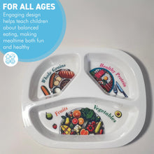 Load image into Gallery viewer, Portion Control Plate for Balanced Diet - Sections for Grains, Proteins, Fruits & Veggies | Slimming & Healthy Eating Plate