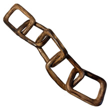 Load image into Gallery viewer, Rustic Wooden rectangular 5-Link Chain Ornament for Home Decor, Ideal for Living Room, Shelf, and Coffee Table Decoration