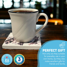 Load image into Gallery viewer, GIRAFFE STONE COASTER | Stone Coasters | Animal novelty gift | Coaster for glass, mugs and cups| Square coaster for drinks | Giraffe gift | Meg Hawkins art | 10cm x 10cm