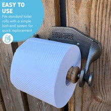 Load image into Gallery viewer, Wall-Mount Cast Iron Paper Holder – Rustic Vintage Bathroom Toilet Roll Holder