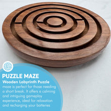Load image into Gallery viewer, Handcrafted Wooden Labyrinth Puzzle Maze - Educational Brain Teaser Game for Children and Adults