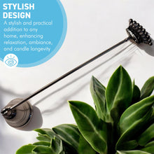 Load image into Gallery viewer, Crown Nickel Plated Candle Extinguisher with long handle, safely snuffs out candles