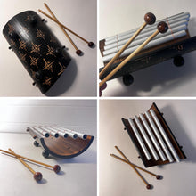 Load image into Gallery viewer, Indonesian style Xylophone with 5 pipes, Traditional wood and metal Percussion Instrument