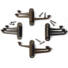 Load image into Gallery viewer, Pack of 4 cast Iron SWIVEL COAT HOOKS Black 3-Hinge Wall & Door Mounted Vintage Style Hooks