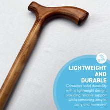 Load image into Gallery viewer, Varnished Beechwood Light Brown Classic Derby Walking Stick